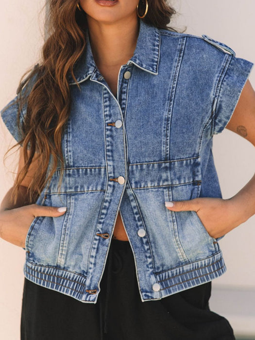 Cap Sleeve Denim Jacket