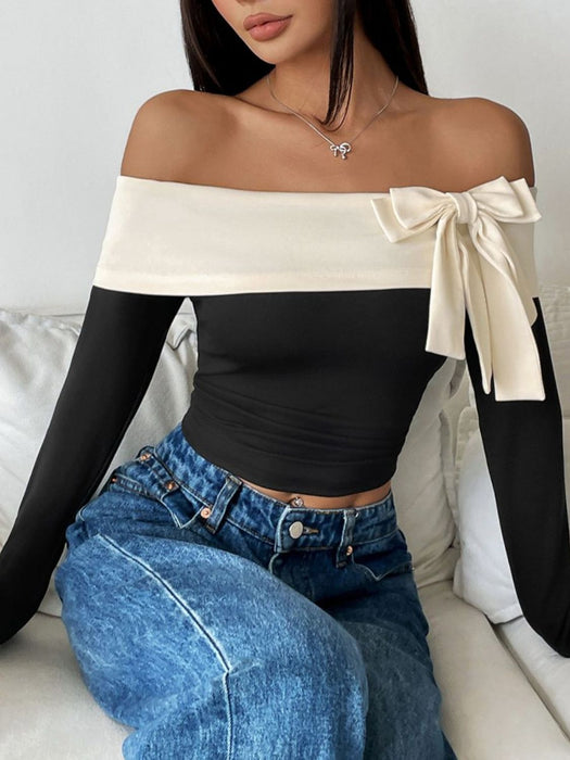 Off-Shoulder Long Sleeve Top