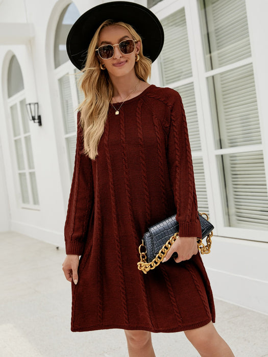 Midi Sweater Dress | Cable-Knit Sweater Dress