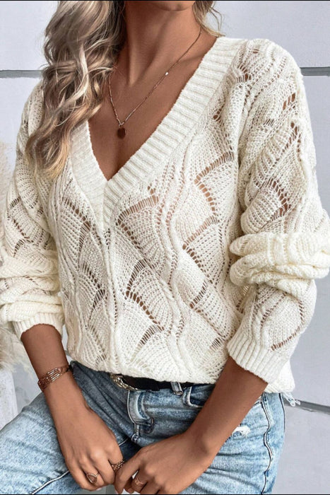 V-Neck Long Sleeve Sweater