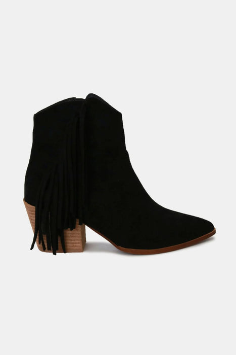 Suede Fringe Ankle Boots