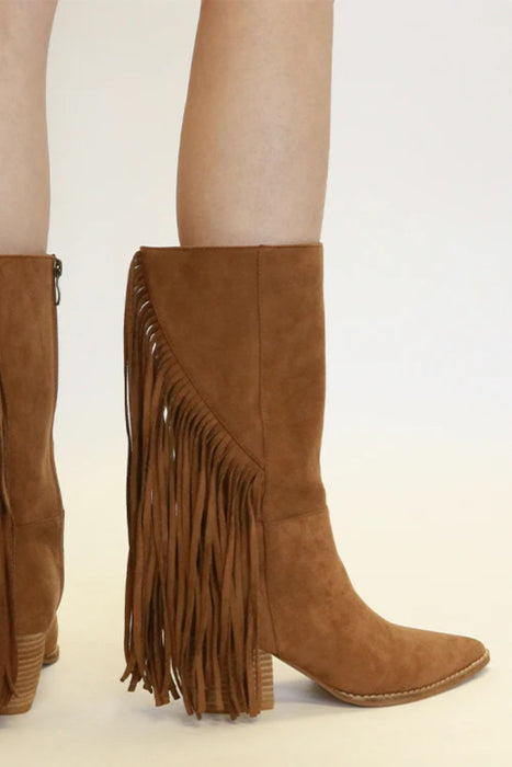 Suede Fringe Boots | Women