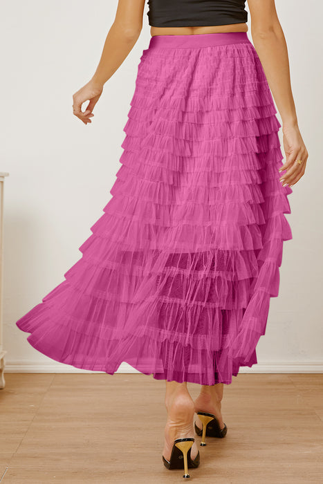 High Waist Tiered Skirt