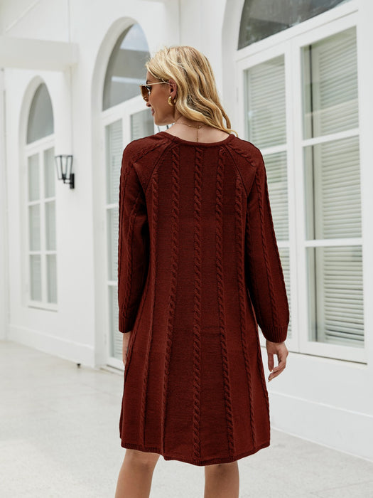 Midi Sweater Dress | Cable-Knit Sweater Dress