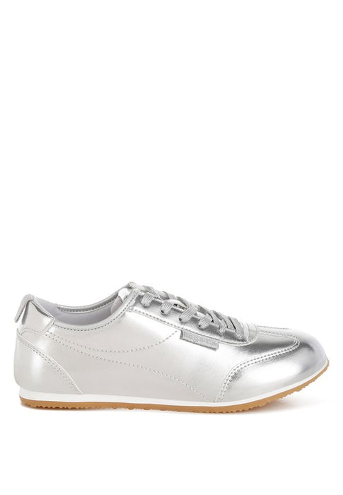 Metallic Faux Leather Sneakers | Women