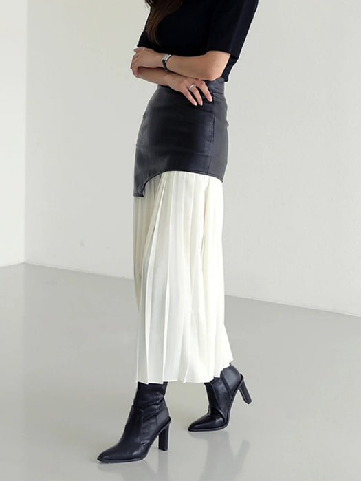 Pleated High Rise Skirt