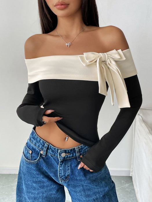 Off-Shoulder Long Sleeve Top