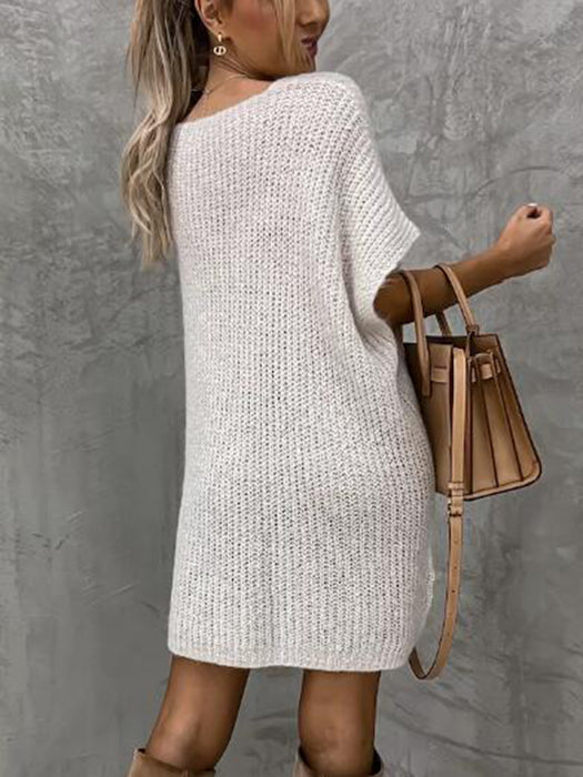 Short Sleeve Sweater Dress