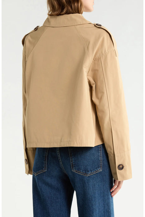 Cropped Double-Breasted Trench Coat
