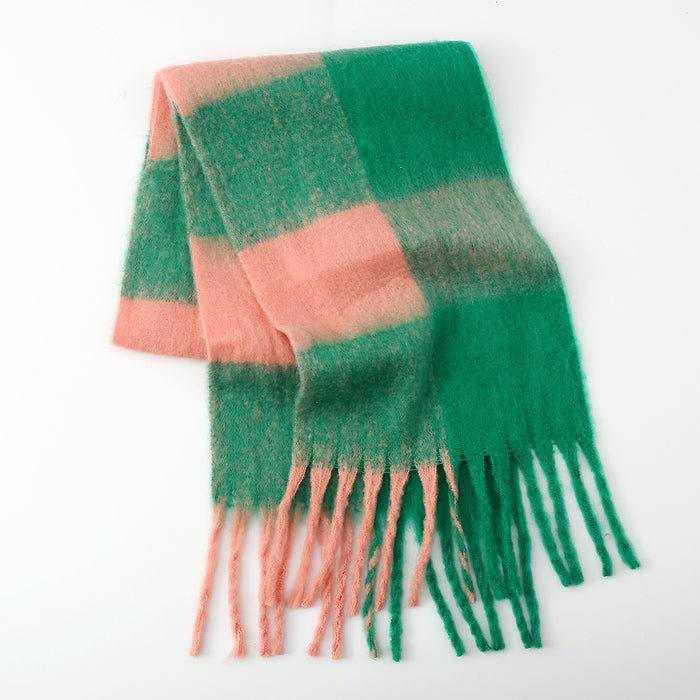 Fringe Plaid Scarf