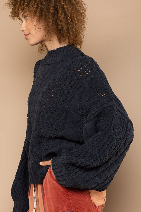 Mock Neck Knit Sweater