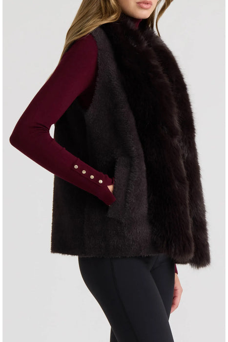 Vest with Faux Fur Collar