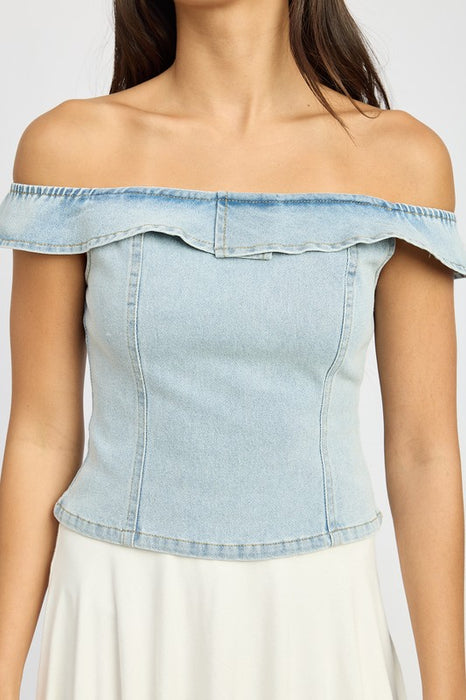 OFF SHOULDER BUSTIER TOP