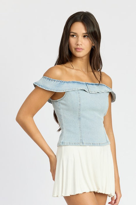 OFF SHOULDER BUSTIER TOP