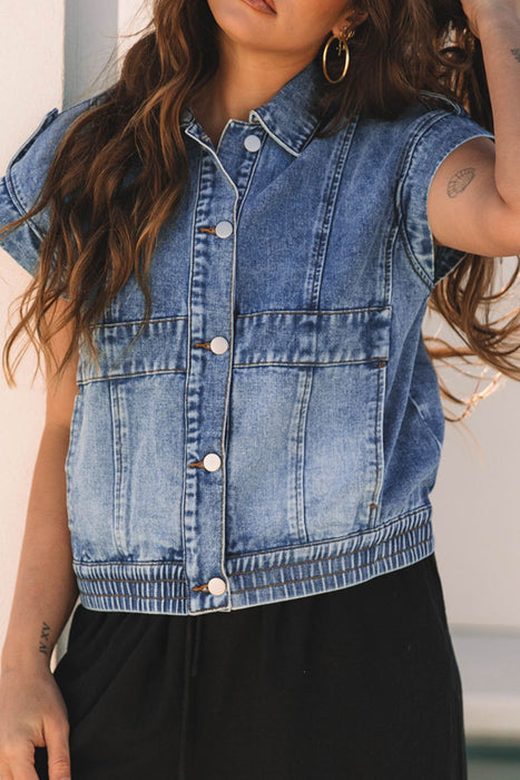 Cap Sleeve Denim Jacket