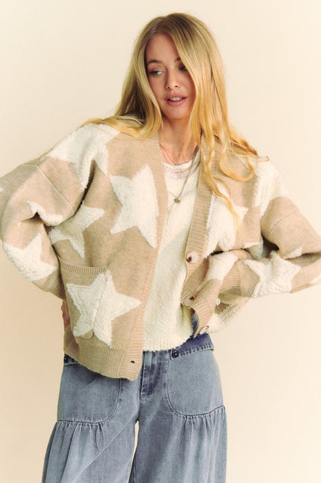 Fuzzy Star Cardigan