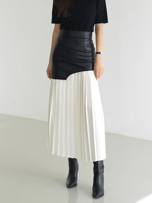 Pleated High Rise Skirt