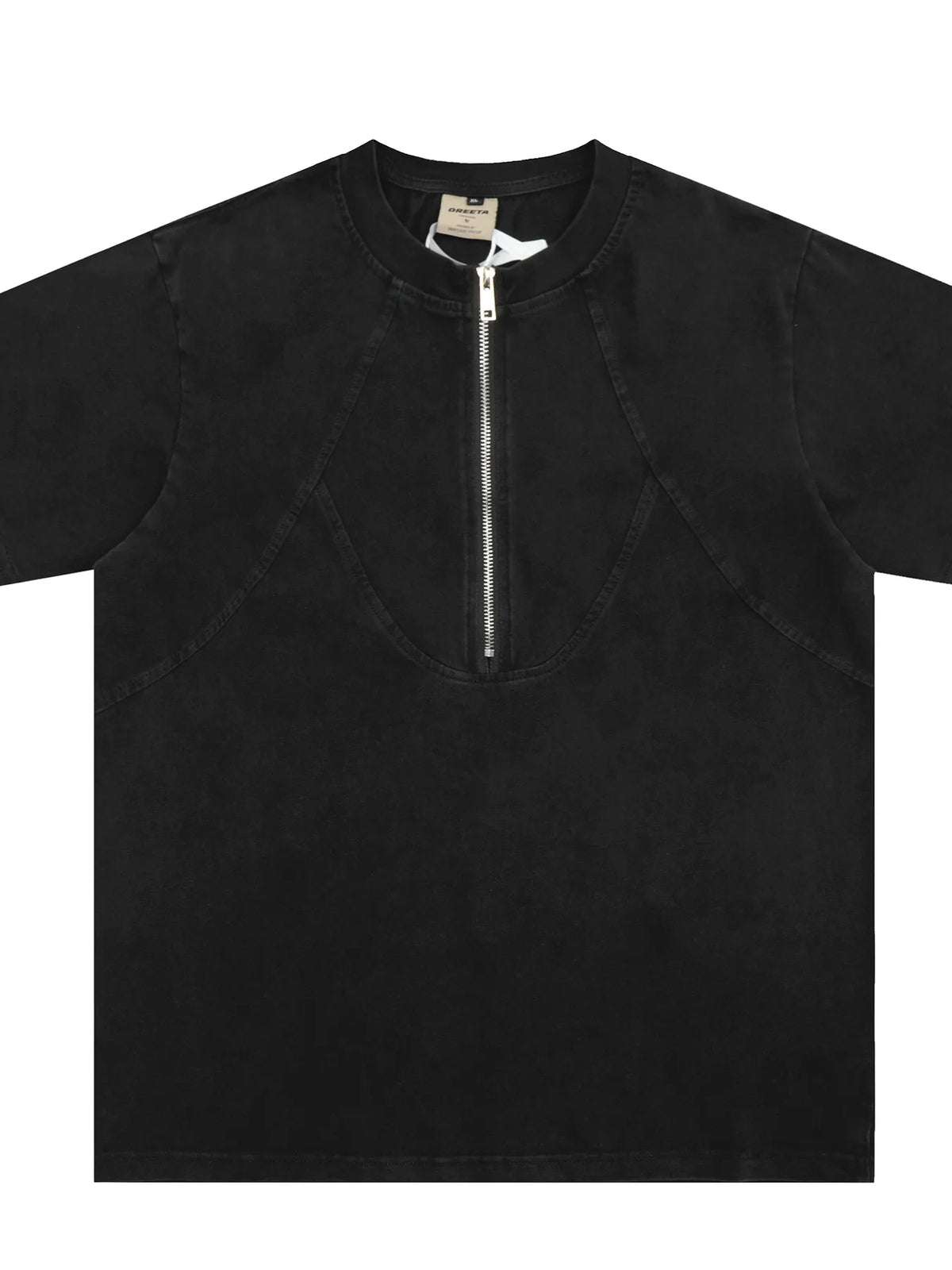 Men's Black Half-Zip Oversize T-Shirt — Keyo & Co.