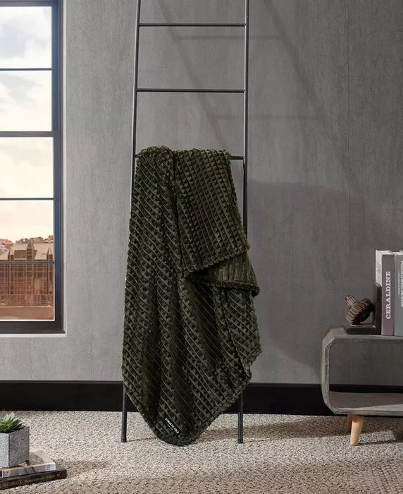 Textured Jacquard Plush Throw, 60" X 50"