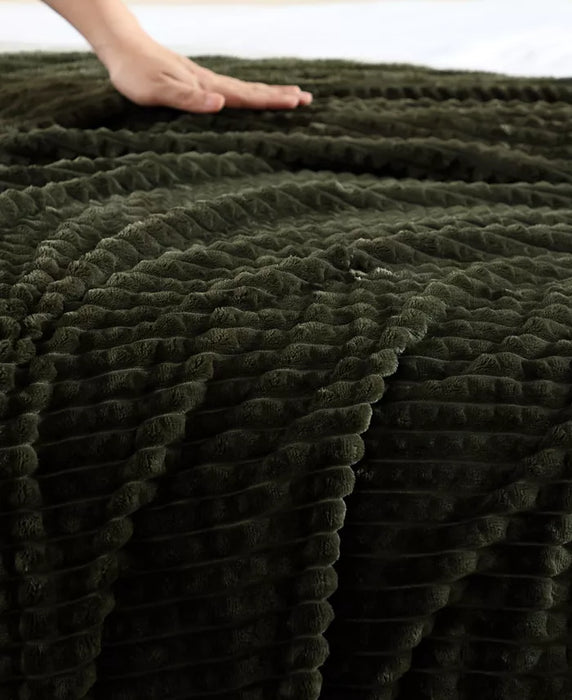 Textured Jacquard Plush Throw, 60" X 50"