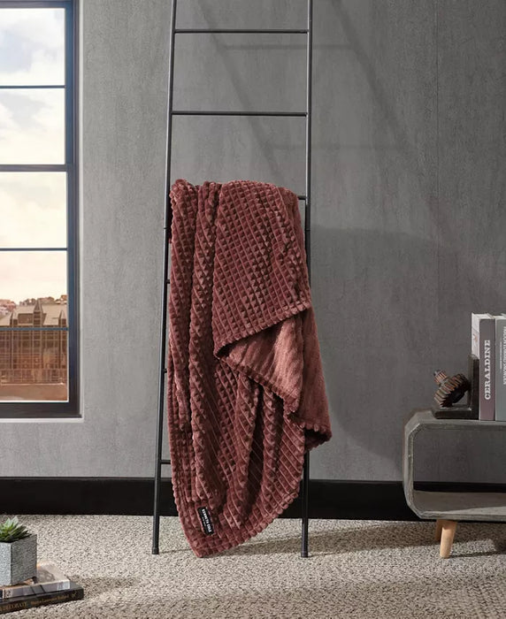 Textured Jacquard Plush Throw, 60" X 50"