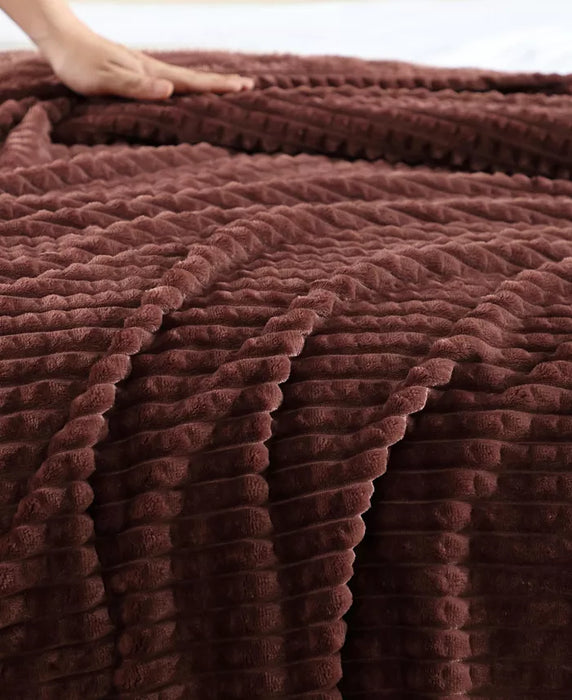 Textured Jacquard Plush Throw, 60" X 50"