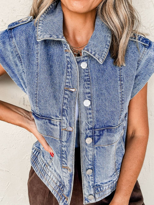 Cap Sleeve Denim Jacket