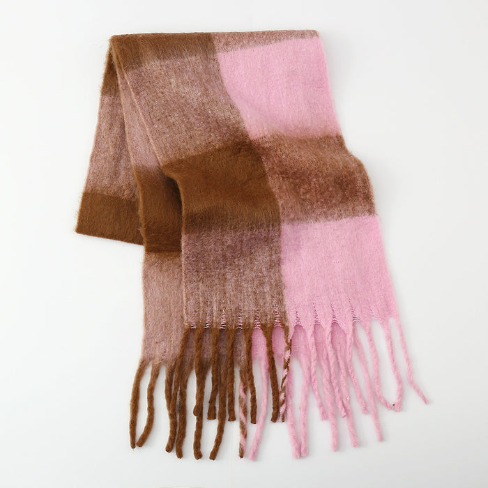 Fringe Plaid Scarf