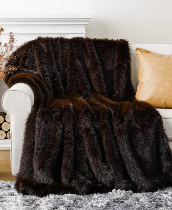 Luxury Dual-Sided Faux Fur Velvet Throw Blanket