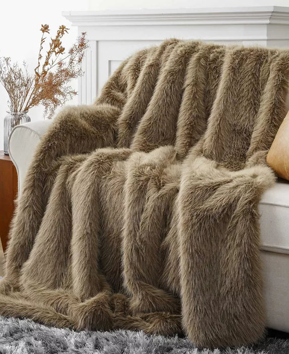 Luxury Dual-Sided Faux Fur Velvet Throw Blanket