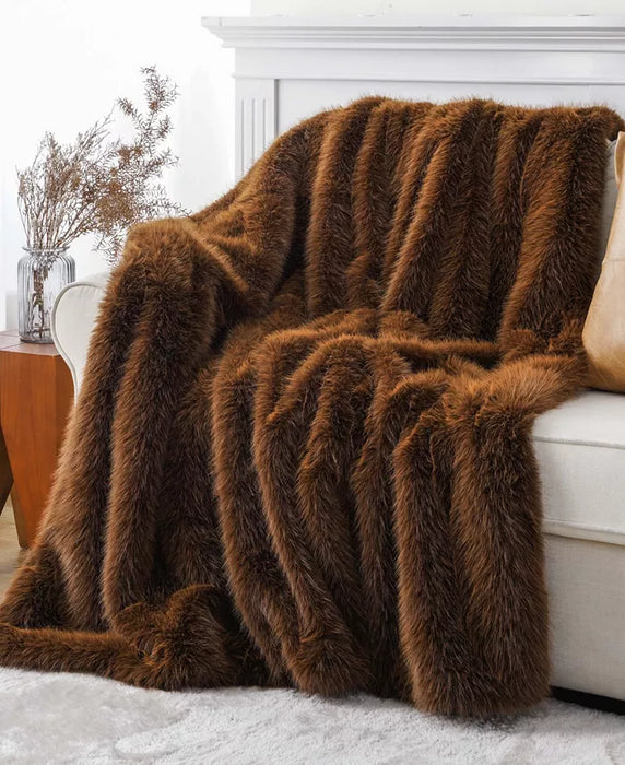 Luxury Dual-Sided Faux Fur Velvet Throw Blanket