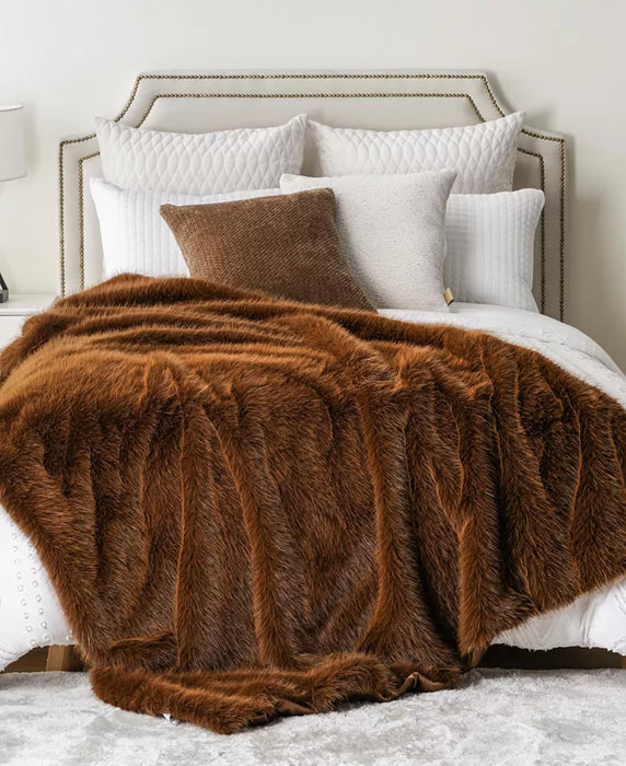 Luxury Dual-Sided Faux Fur Velvet Throw Blanket