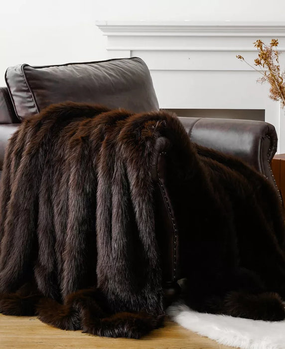 Luxury Dual-Sided Faux Fur Velvet Throw Blanket