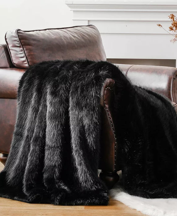 Luxury Dual-Sided Faux Fur Velvet Throw Blanket