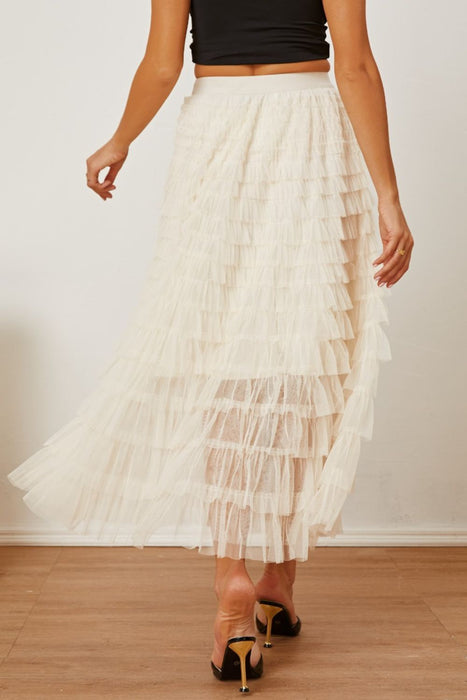 High Waist Tiered Skirt