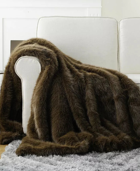 Luxury Dual-Sided Faux Fur Velvet Throw Blanket