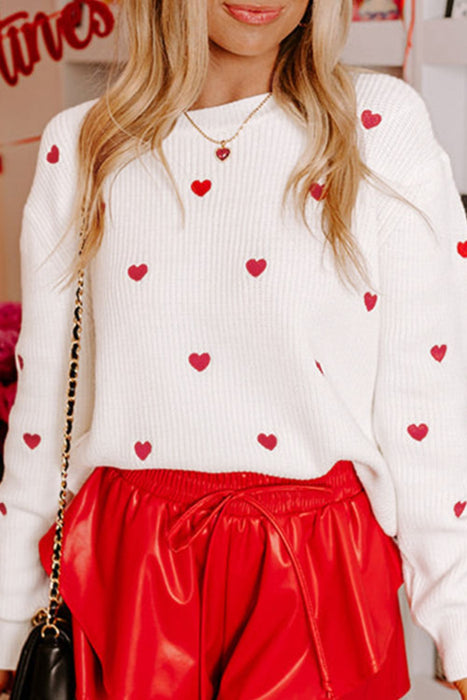 Heart Round Neck Sweater