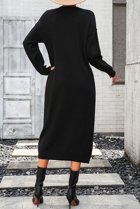 Long Sweater Dress | Button-Down Midi Dress