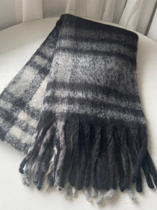 Fringe Plaid Scarf