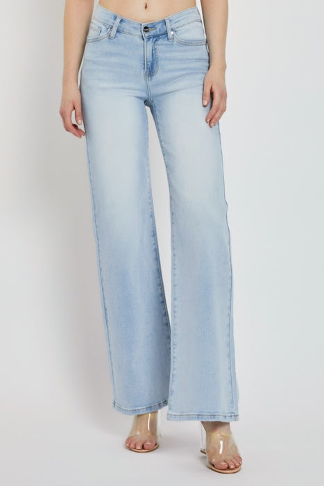 Wide Leg V Dipped Jeans