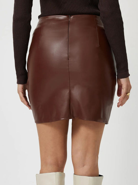 Ruched Asymmetrical Skirt