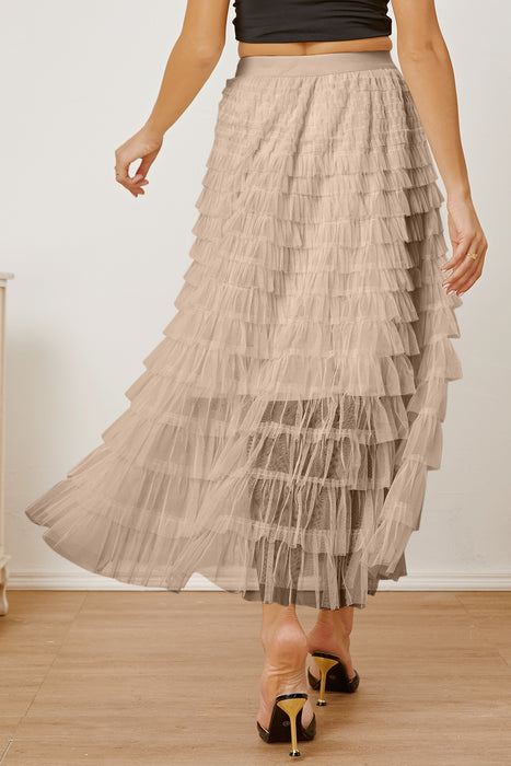 High Waist Tiered Skirt