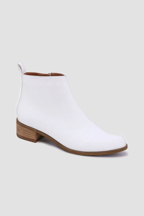 White Leather Booties