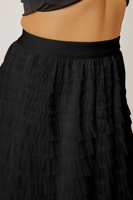 High Waist Tiered Skirt