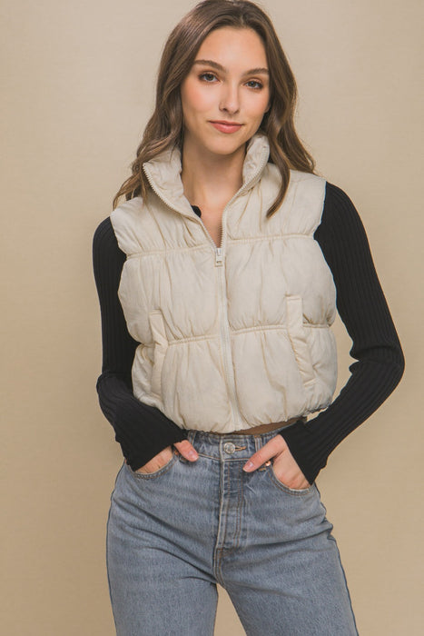 Turtleneck Cropped Vest