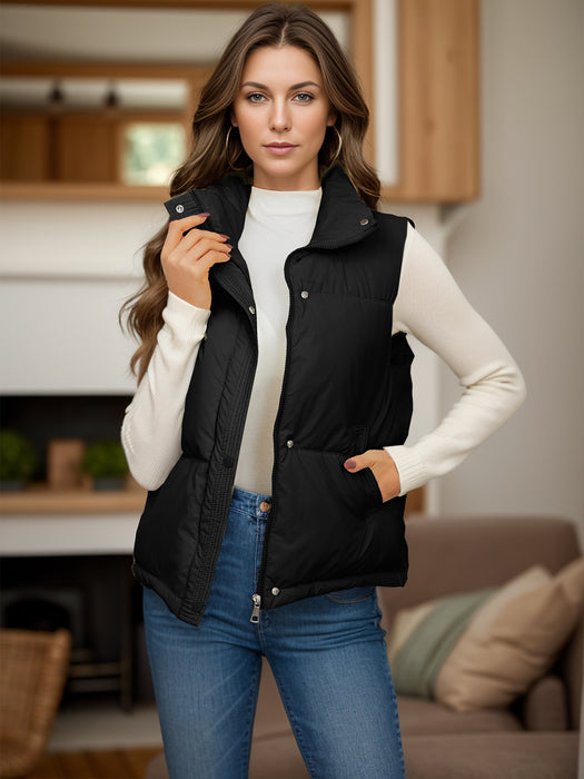 Pocketed Zip Up Vest