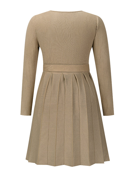 Midi Sweater Dress | Pleated Sweater Dress