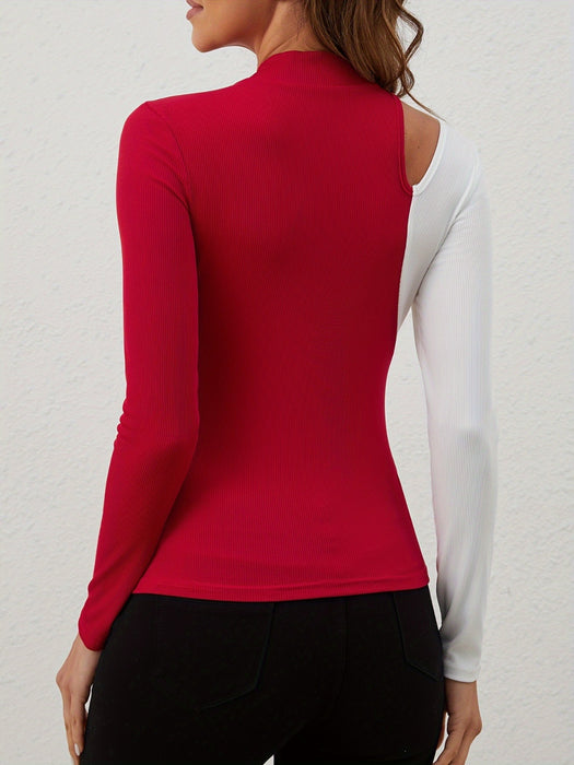 Cutout Mock Neck Top