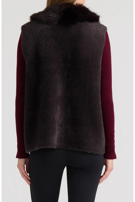 Vest with Faux Fur Collar