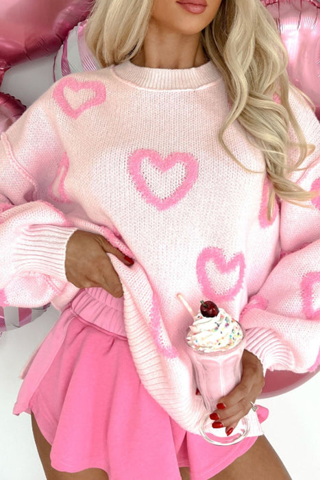 Pink Heart Sweater